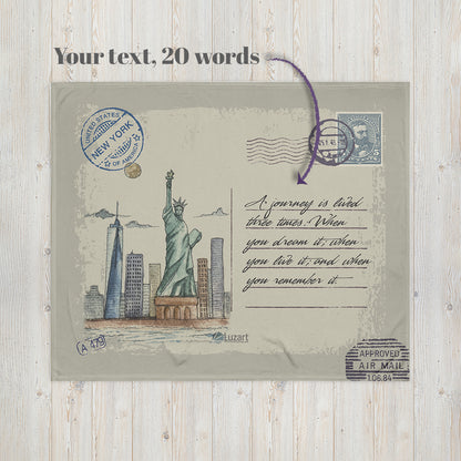 US New York Personalized Blanket