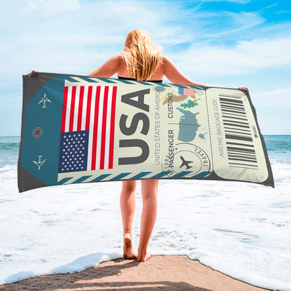 US Luggage Tag Beach Towel