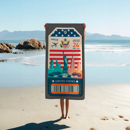 US Luggage Tag Beach Towel A