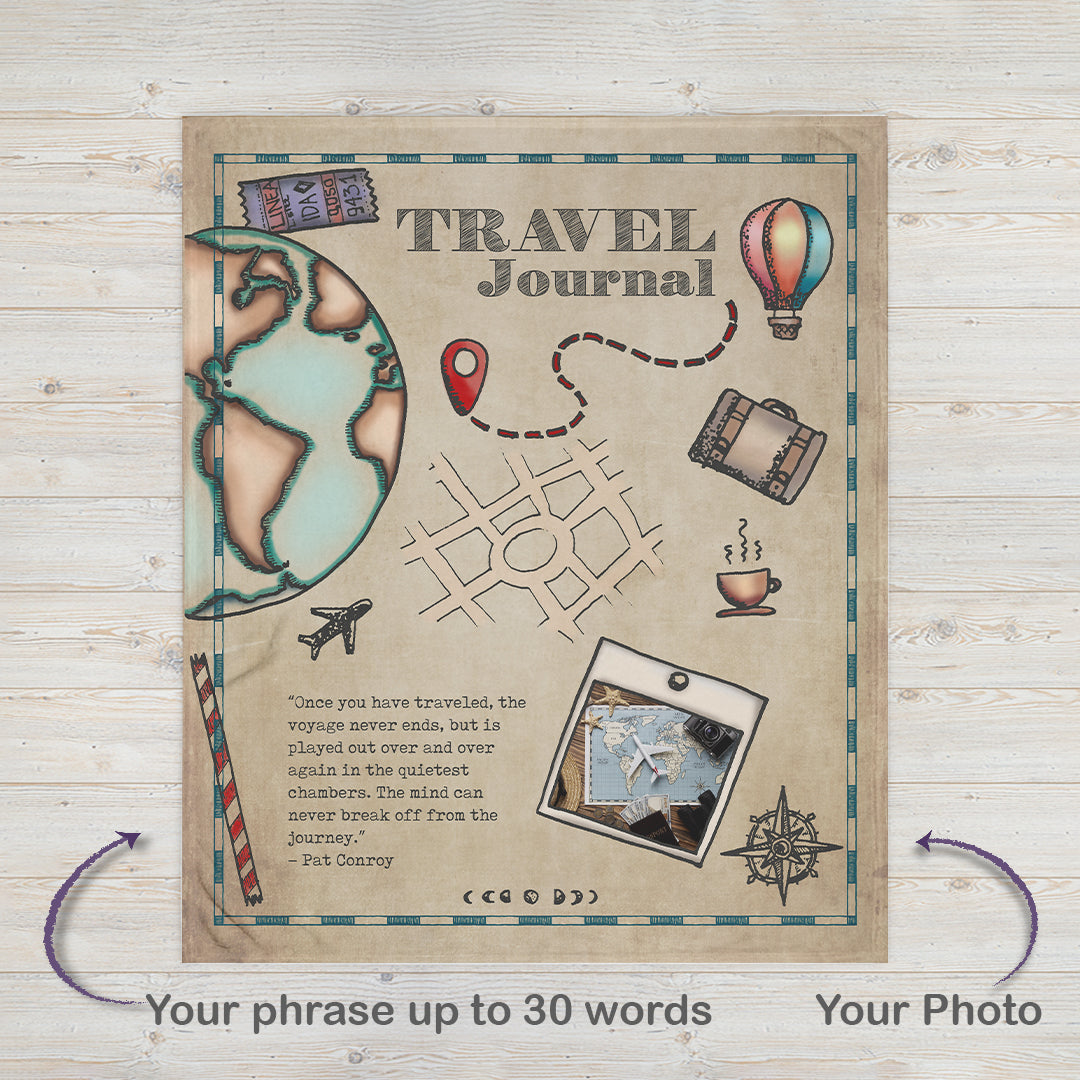 Travel Diary Personalized Blanket With Photo