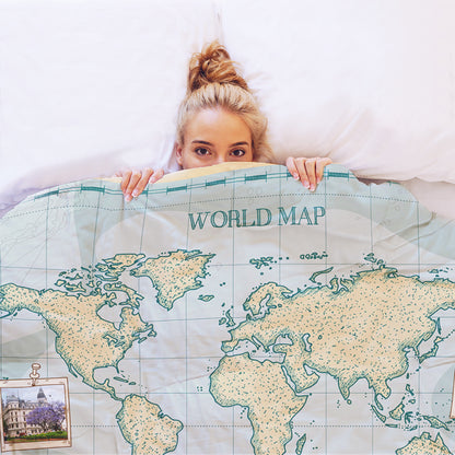 World Map With Photos Personalized Blanket