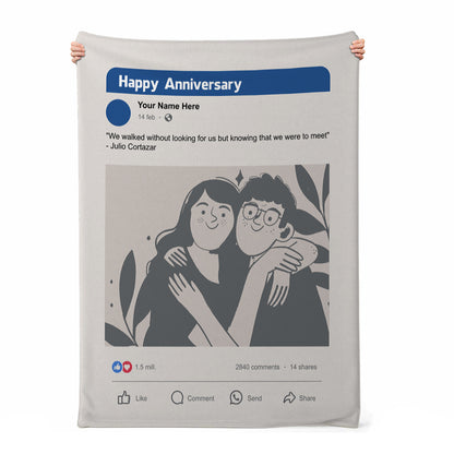 Anniversary FB Custom Blanket With Photo