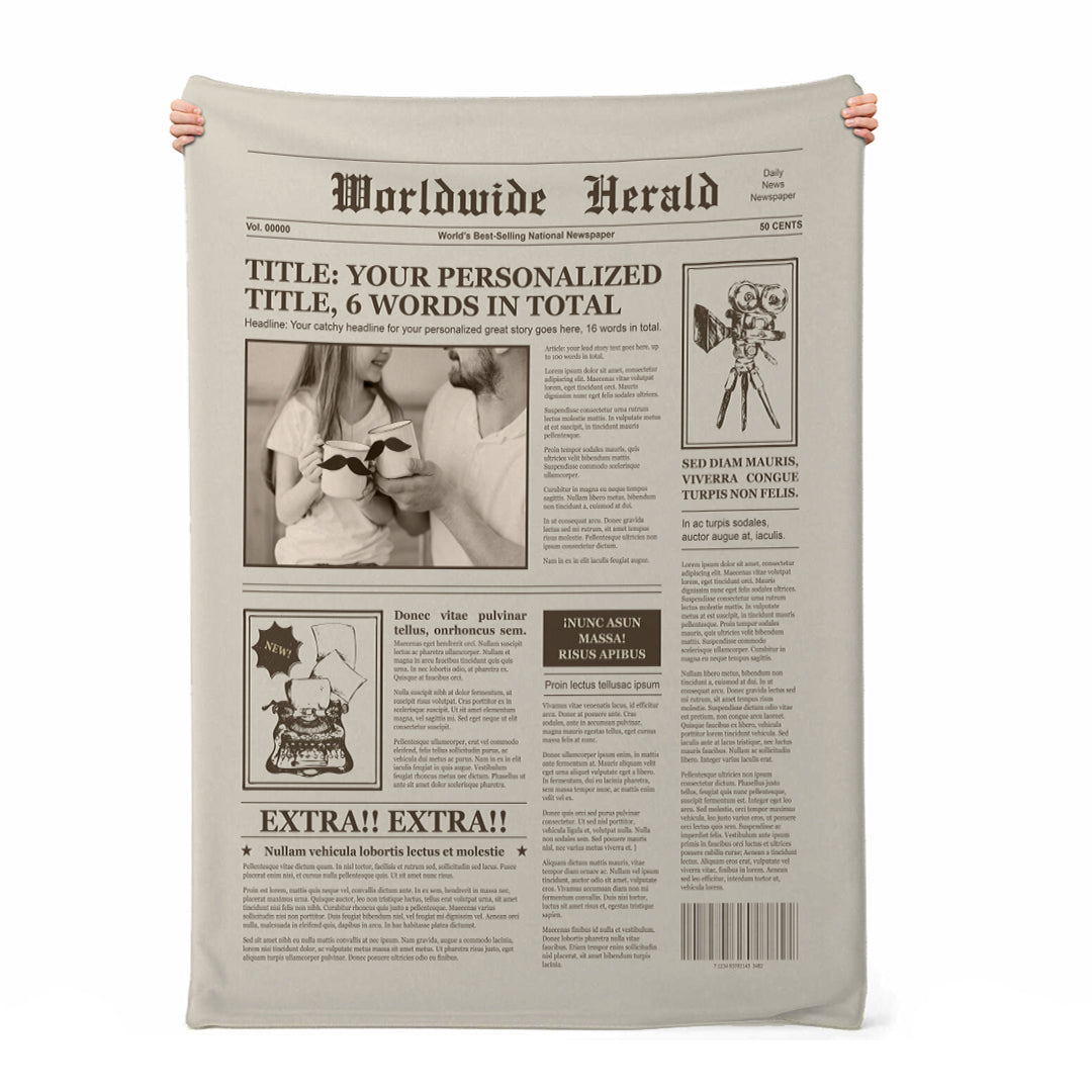 Newspaper Custom Blanket